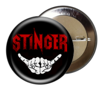 Button "stingerfinger" 37mm - Much Rock For One Hand (350x350), Png Download