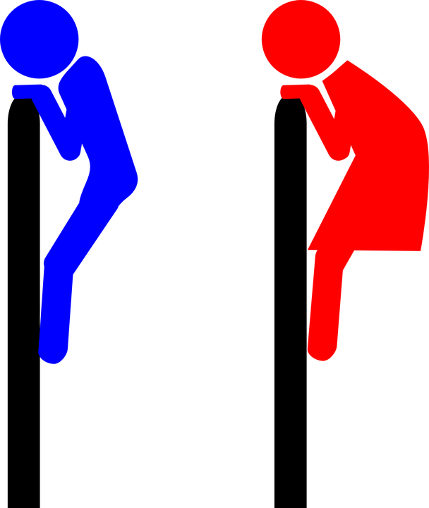 Man, Woman, Sign, Icon, Symbol, Boy, Lady, Silhouette - Drenge Tegn Og Pige Tegn (608x720), Png Download