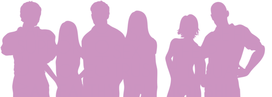 Cropped-teens - Crowd People Silhouette Transparent (1088x341), Png Download