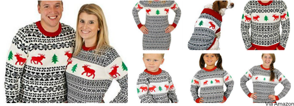 Couples Matching Christmas Sweaters Family Child Dog - Christmas Sweaters For Family And Dog (600x222), Png Download