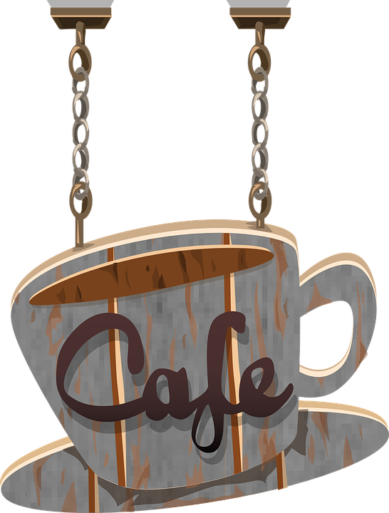Cafe Shop Transparent Image - Coffee Shop Sign Png (546x720), Png Download