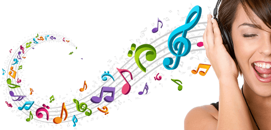 Music Streaming - Listening To Streamed Music (536x258), Png Download