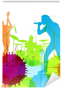 Rock Pop Band Colorful Spots And Splash Vector Wall - Rock (400x400), Png Download