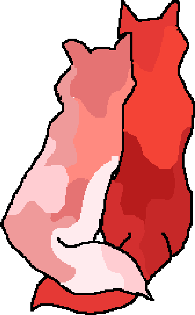Pink And Red Wolf Love - Asian (716x1124), Png Download