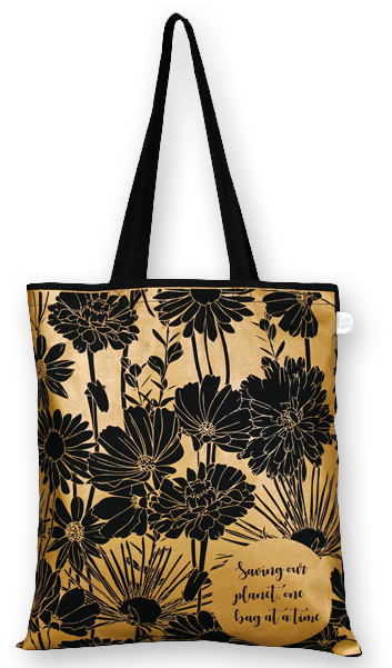 Cotton Tote Bag, Flowers - Black White 3c Shower Curtain (600x600), Png Download