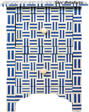 Bone Inlay Cross Hatch Design Bedside - Design (480x480), Png Download