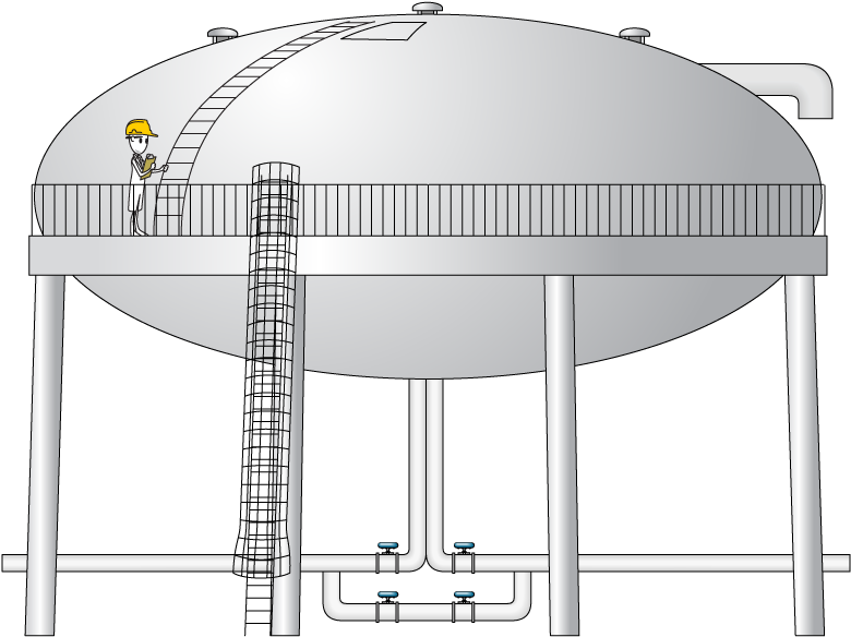 A System Of Ladders Allows An Operator To Reach Important - Water Tank Ladder (800x600), Png Download