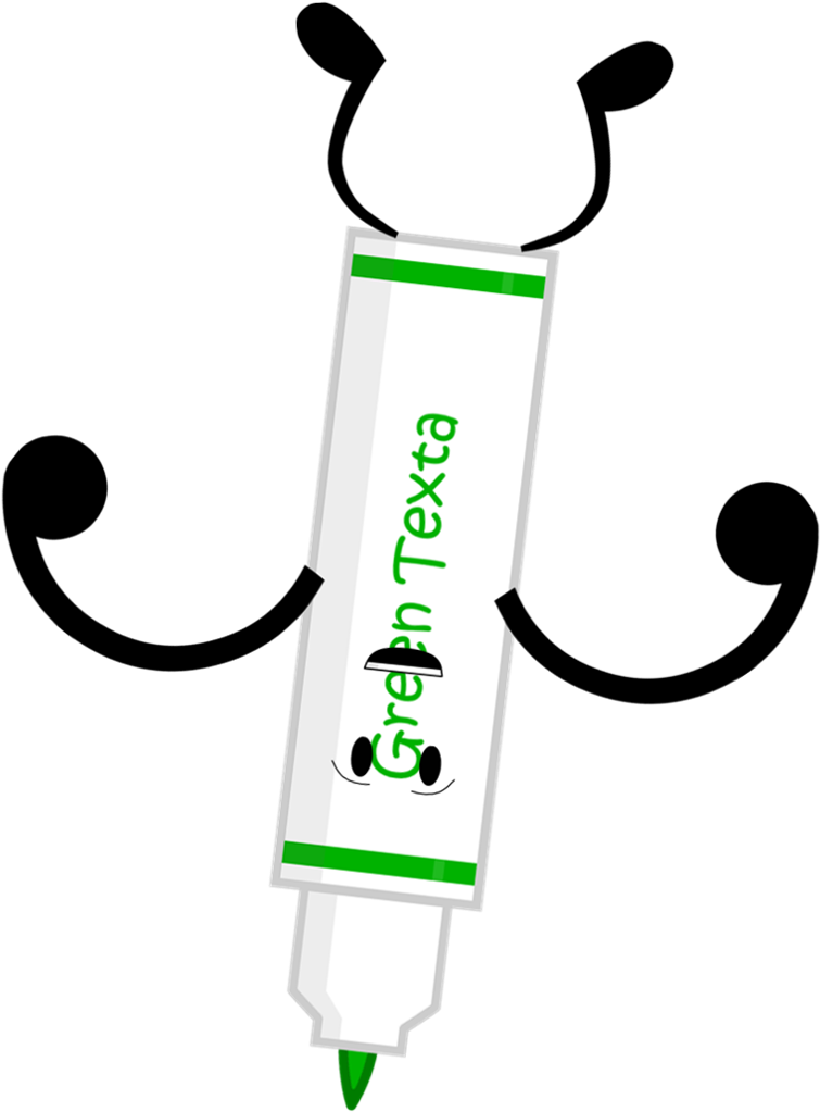 Green Texta Pose Without Lid (848x1039), Png Download