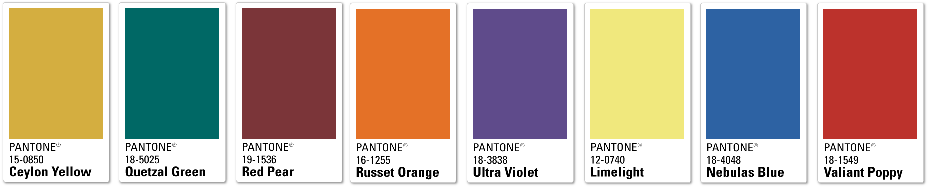 Chatham Gemstones With Pantone Fall Winter Palette - Sunset Color Palette Pantone (1854x387), Png Download