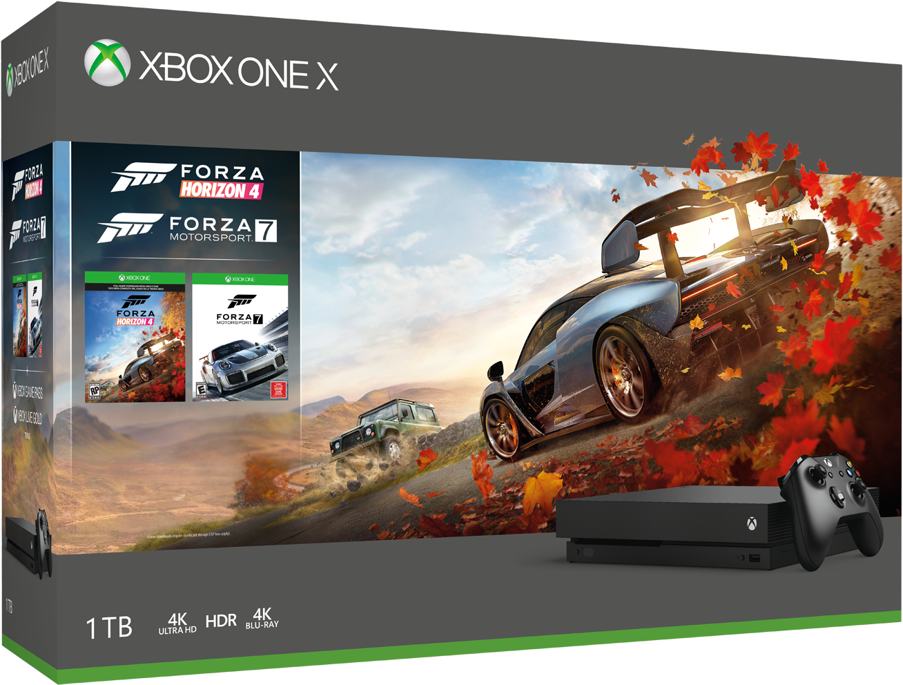 Xbox One S And Xbox One X Forza Horizon 4 Bundles - Xbox One X Forza Horizon 4 Bundle (1440x1125), Png Download
