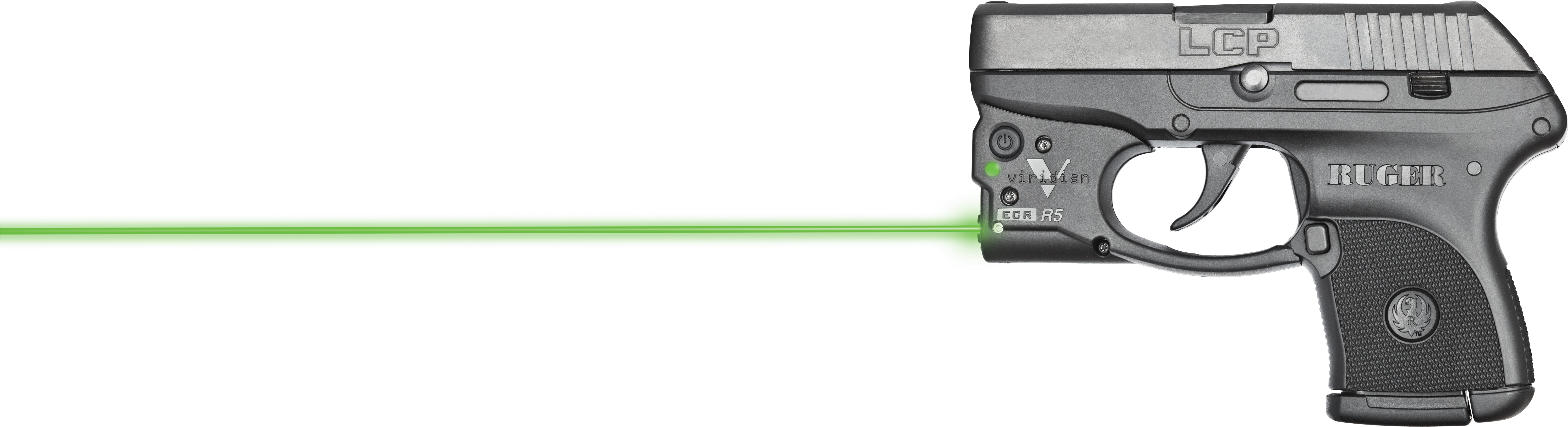 Lcp R5 1274-8bit - Ruger Lcp Green Laser (5130x1492), Png Download