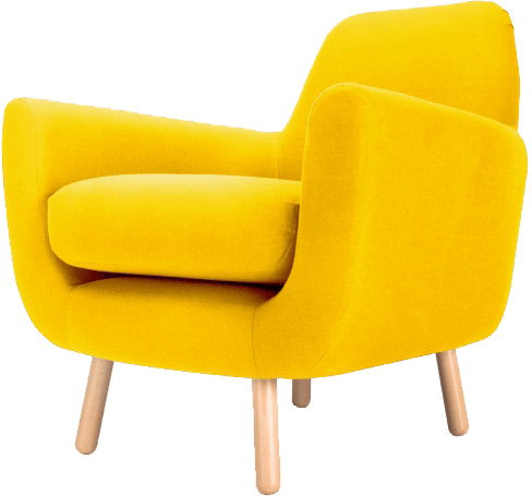 Jonah Yellow Armchair - Yellow Armchair (488x455), Png Download