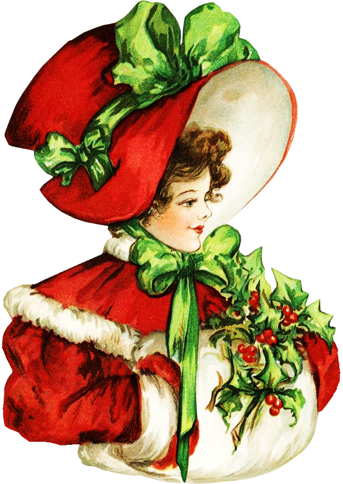 Victorian Die Cut - Victorian Christmas Clip Art (676x954), Png Download