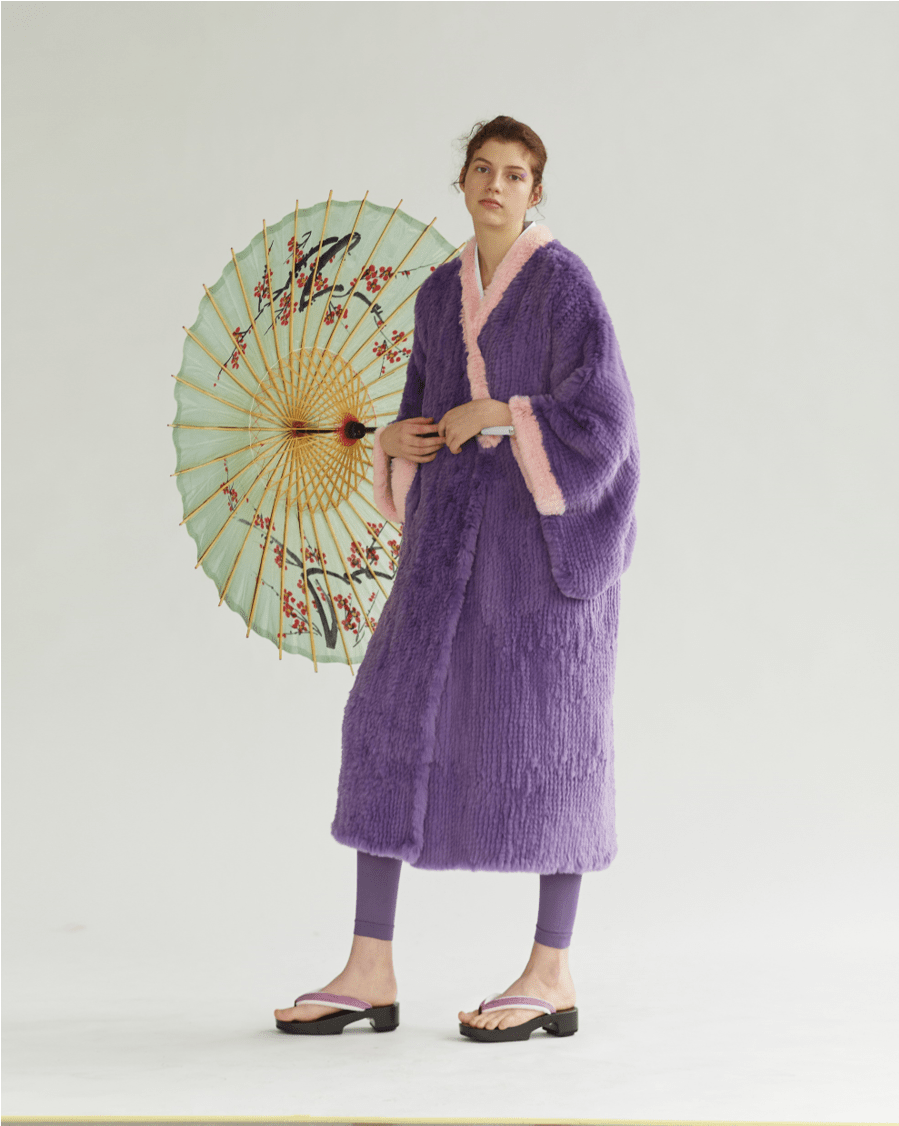 Lavender Fur Kimono "flowers" - Kimono (1120x1125), Png Download