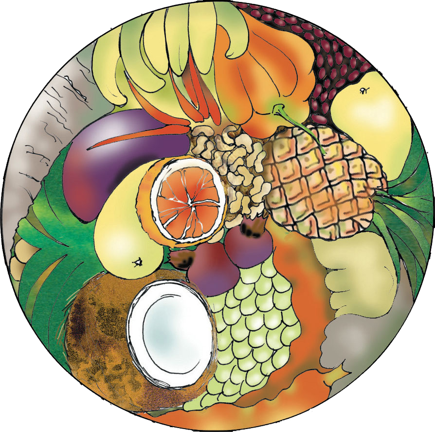Fruits Tropicales En Pays Bassa - Grape (894x887), Png Download