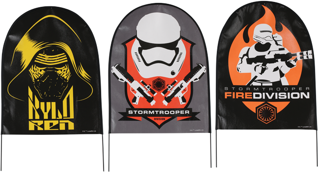 Star Wars Force Awakens Fabric Yard Signs Set - Star Wars The Force Awakens Stormtrooper Fire Division (650x369), Png Download