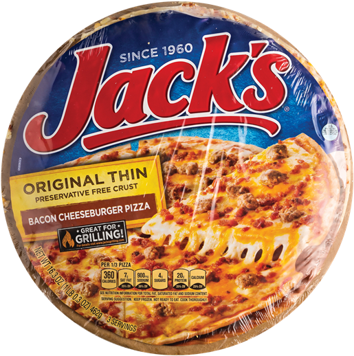 Png - Jack's Original Thin Crust Pepperoni Frozen Pizza 4-15.4 (597x600), Png Download