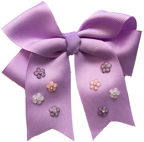 Large Lavender Pony Tail Bow On French Barrette Embellished - Formal Wear (498x494), Png Download