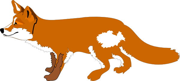 Fox Running Clip Art At Clker - Cartoon Fox (600x272), Png Download