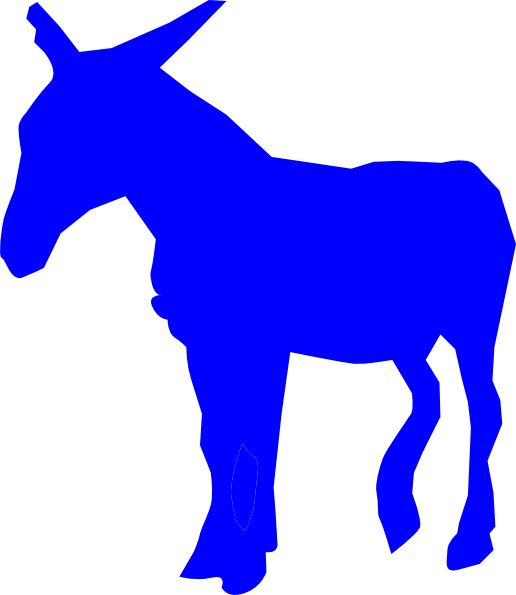 Donkey Clipart - Blue Donkey Clip Art (516x595), Png Download
