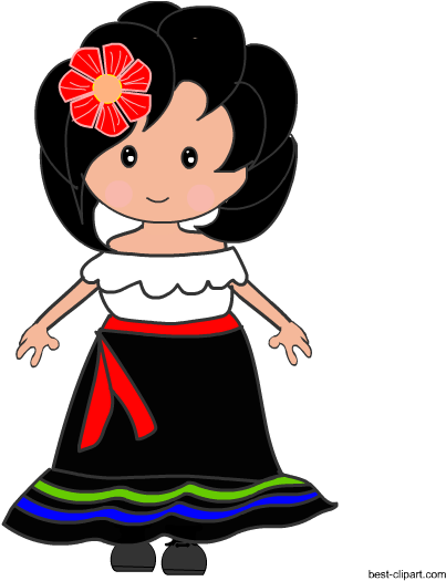Free Mexican Girl Clip Art - Mexican Baby Png (550x550), Png Download