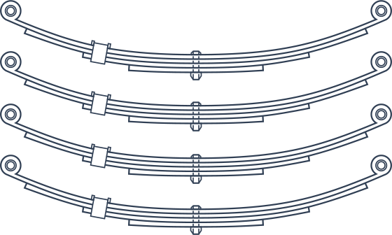 We Carry And Install A Variety Of Leaf Springs For - Line Art (560x336), Png Download