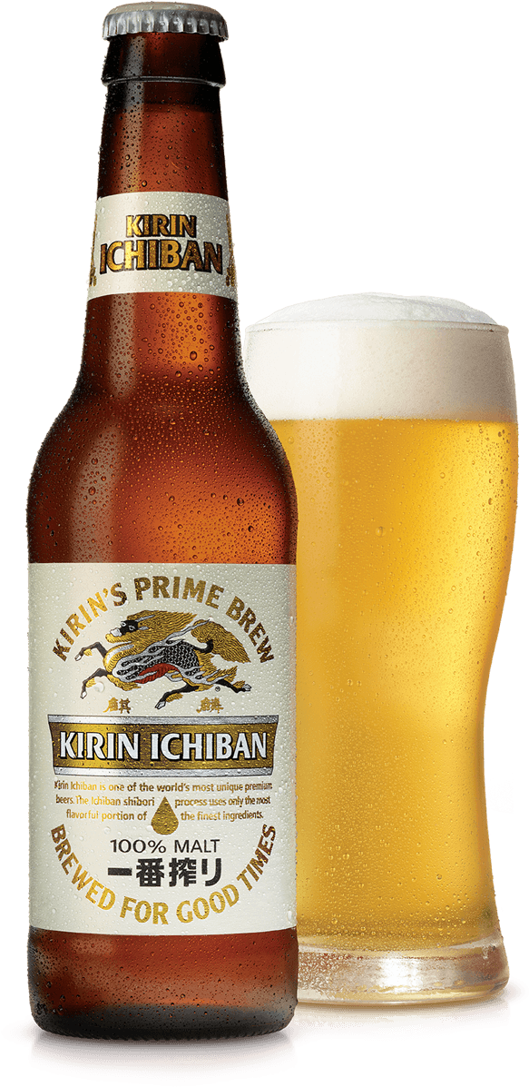 Kirin Bottle Glass - Kirin Ichiban Premium Press (592x1200), Png Download