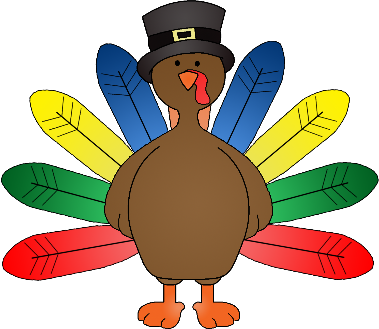 28 Collection Of Google Images Turkey Clipart - Turkey With Colored Feathers (1521x1340), Png Download