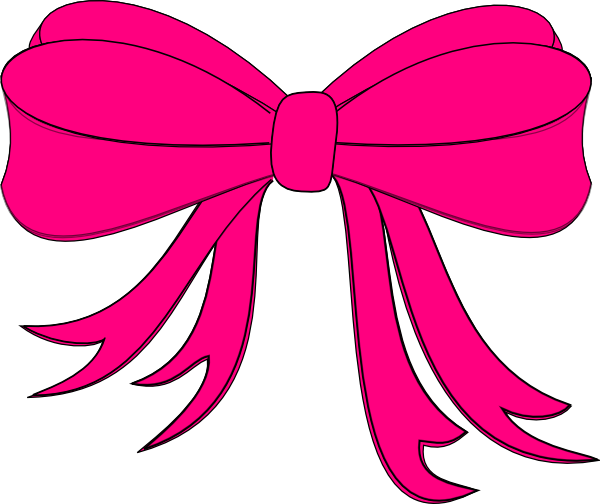 Pink Bow Clipart Shabby Chic - Pink Bow Clipart (600x504), Png Download