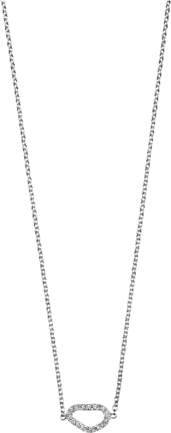 White Gold White Diamond Wave Necklace €1199 - Necklace (1000x1000), Png Download