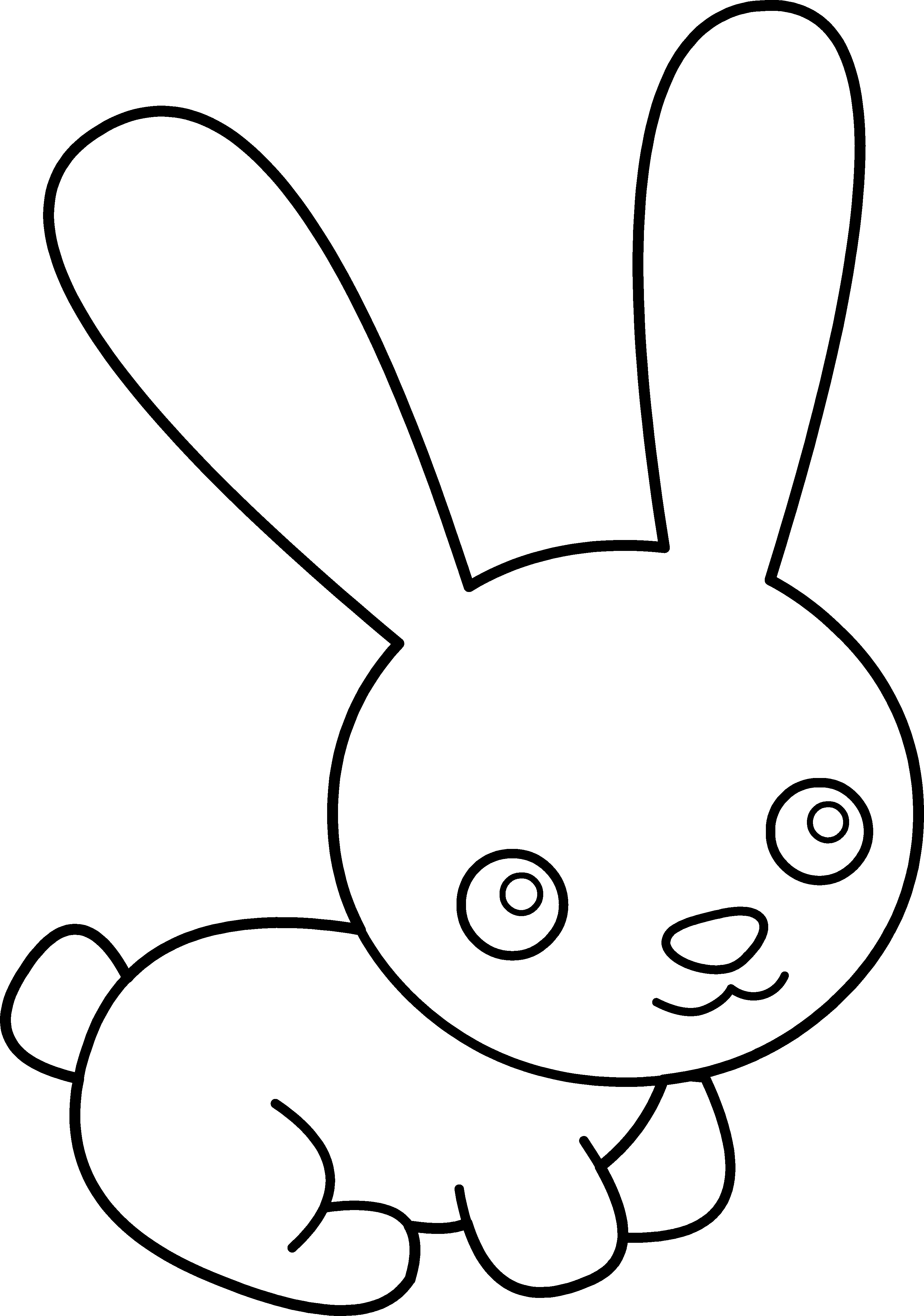 Bunny Clipart Black And White - Cute Bunnies In Black And White (3220x4584), Png Download