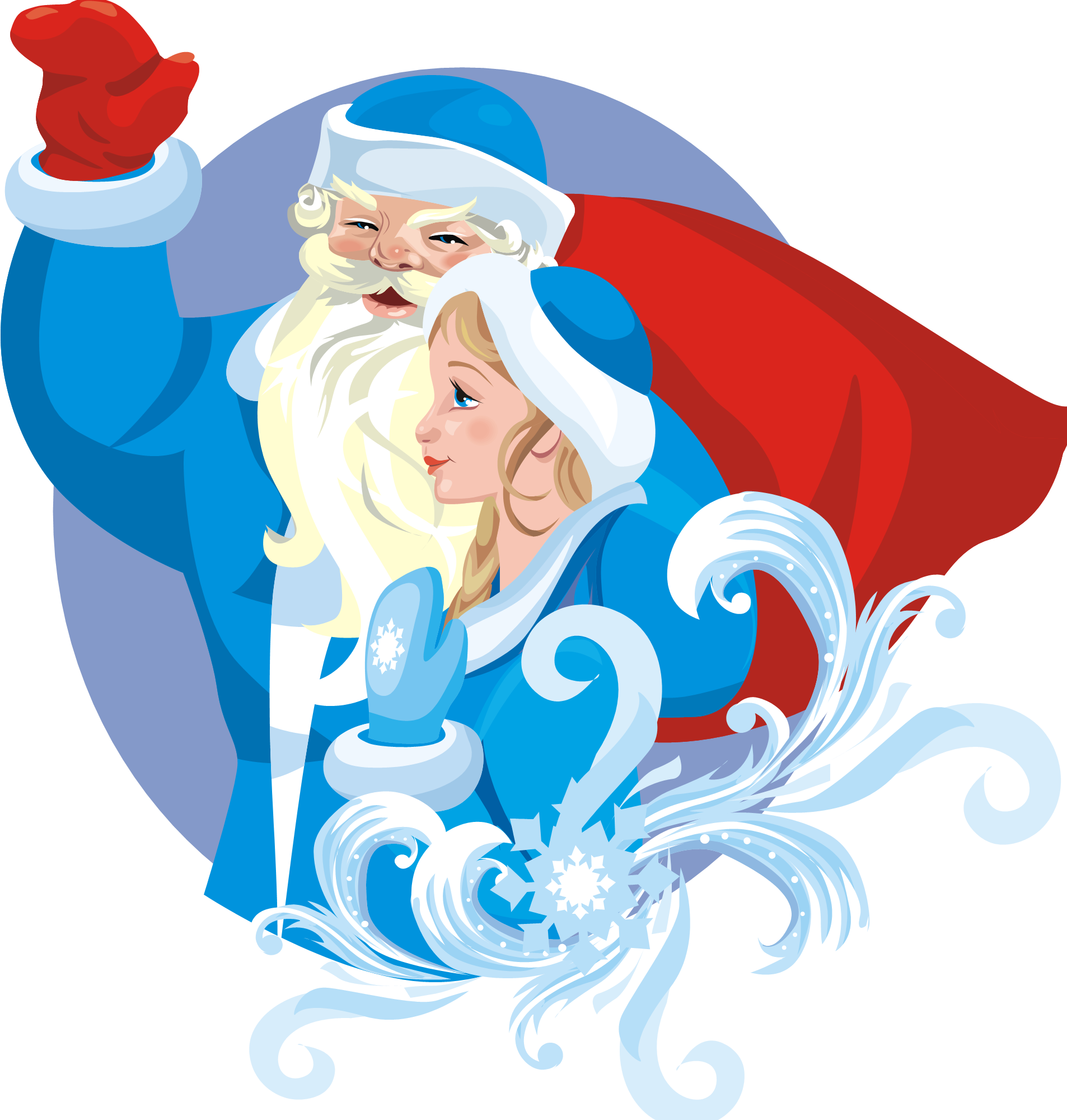 Grandfather Frost And Snow Maiden Wallpapers And Images - Happy New Year Presentation (1906x1999), Png Download