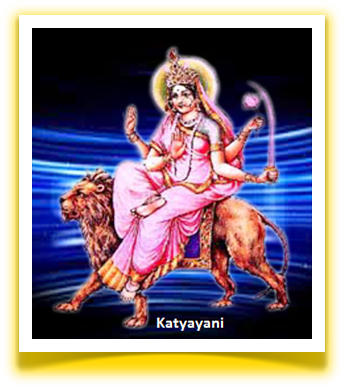 Katyayani The Katyayani Mata Is The One Of Goddess - 6th Day Navratri Devi (344x388), Png Download