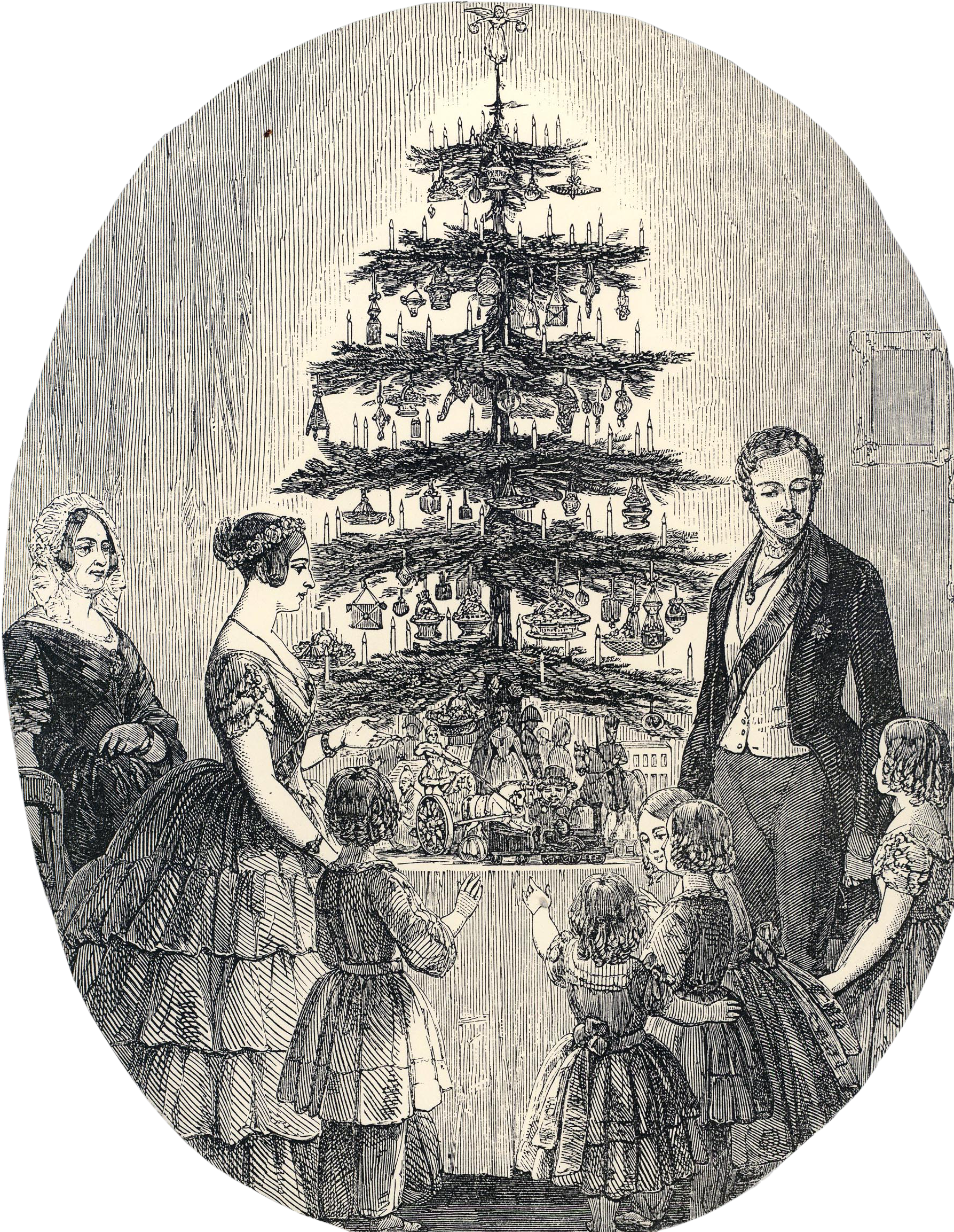 Victoria And Albert Christmas Tree - Queen's Christmas Tree At Windsor Castle (1787x2306), Png Download