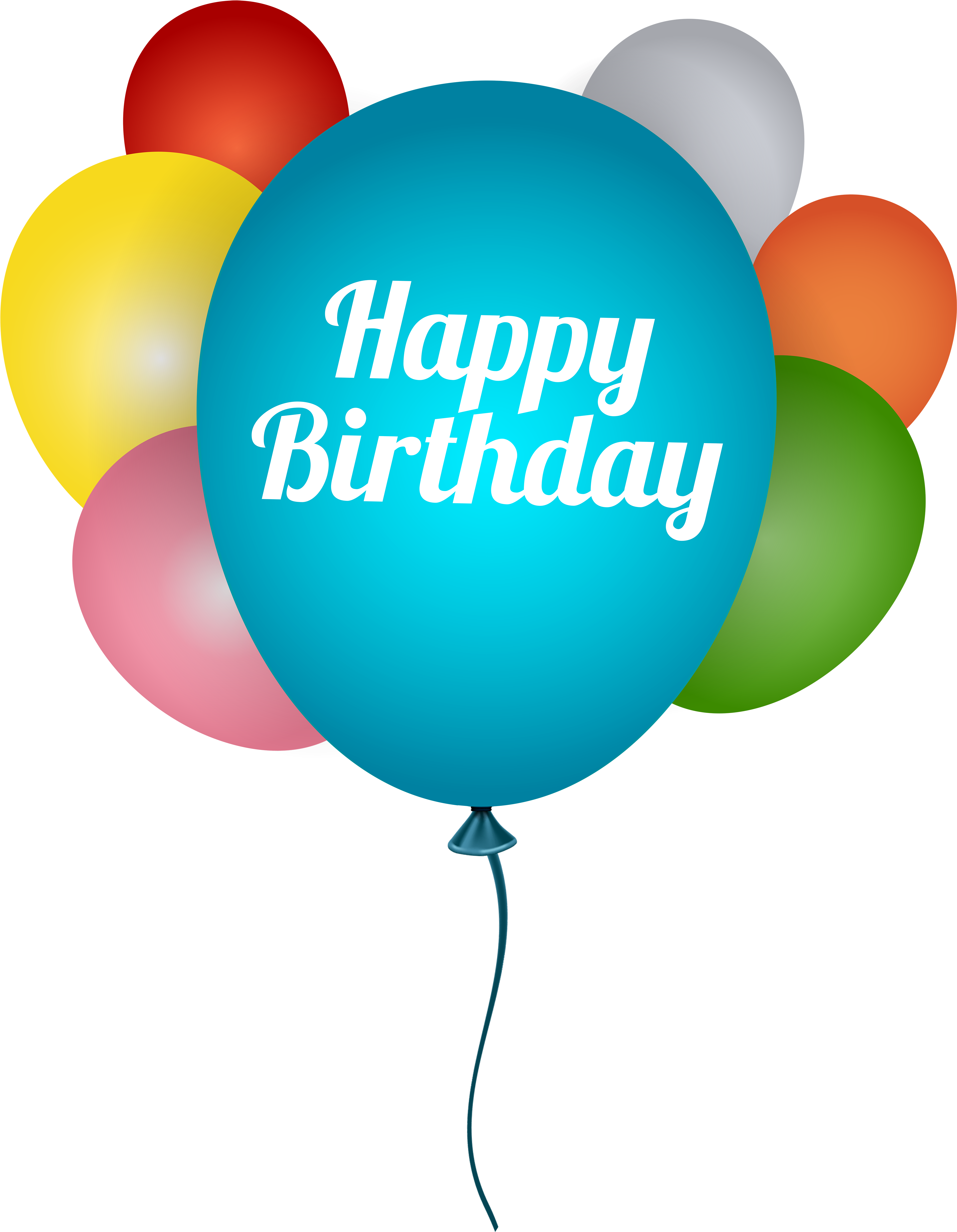 Happy Balloons Png Clip - Personalized Chalkboard Birthday Greeting Card By Gifts (3970x5000), Png Download