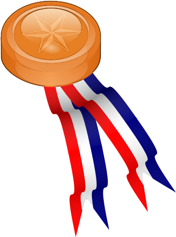 Free Awards Clipart - Red Blue And White Ribbon (356x480), Png Download