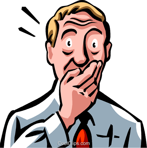 Shocked Man With His Hand Over His Mouth Royalty Free - Mão Na Boca Png (475x480), Png Download