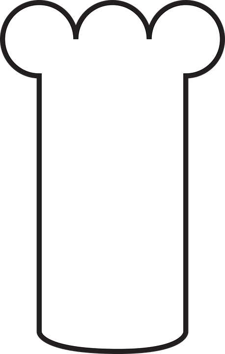 Chef's Hat, Simple, Cook, Chef, Icon, Kitchen, Cooking - Icono Chef Blanco Png (458x720), Png Download