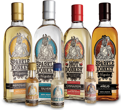 Sparkle Donkey Anejo Tequila (425x388), Png Download