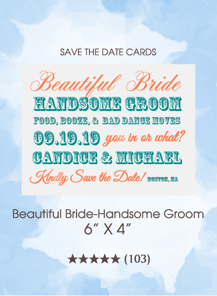 Beautiful Bride-handsome Groom Save The Date Cards - Bride (439x600), Png Download
