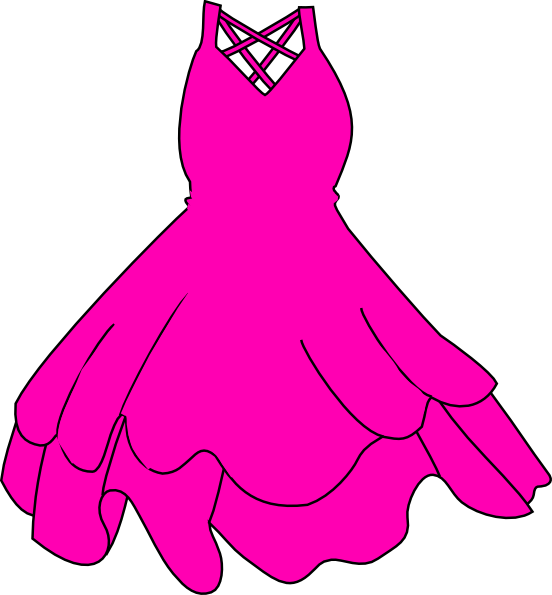 Pink Dress Clipart Pretty Dress - Dress Png Clip Art (552x595), Png Download