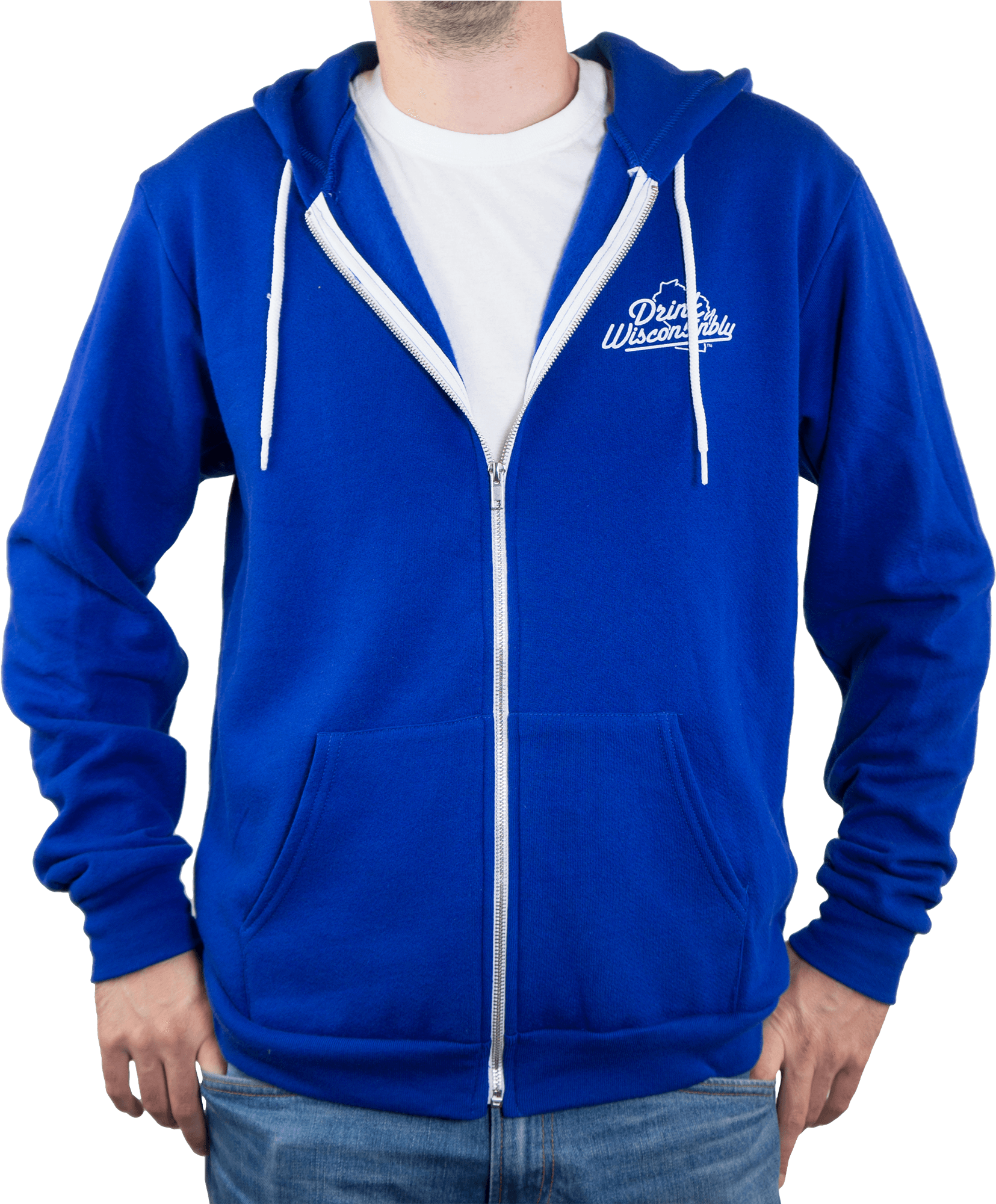 American Apparel Blue Zip Up Hoodie (2000x2000), Png Download