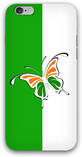 Butterfly In India Tricolor Iphone 6 Plus Mobile Back - Mobile Phone (600x600), Png Download
