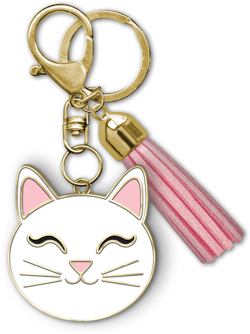 Cat Face Enamel Keychain - Keychain (1200x1200), Png Download