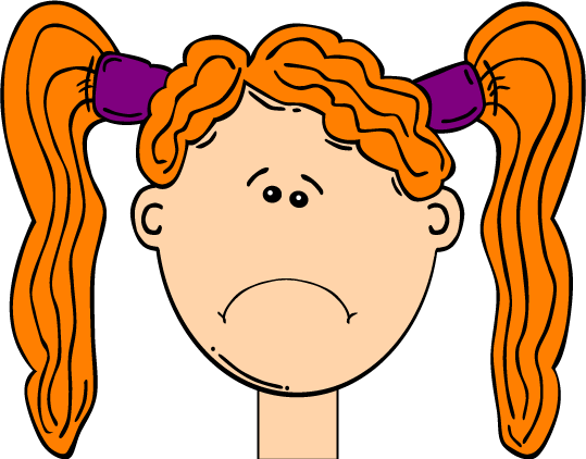 Sad Face - Girl Sad Face Clipart (539x422), Png Download