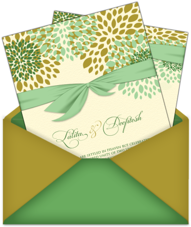 Letter Style Email Indian Wedding Card Design - Mint Green Invitation Letter (406x471), Png Download