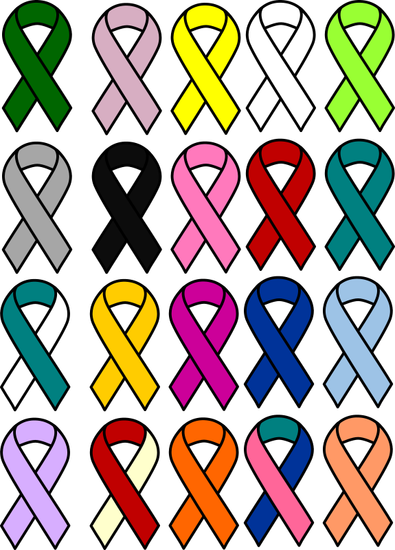 Breast Cancer Awareness Ribbon Pink Ribbon - All Cancer Ribbons Png (539x749), Png Download