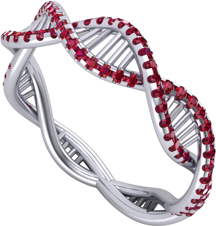 18k White Gold & Rubies (1000x1000), Png Download
