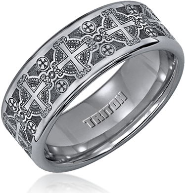 Brand Name Designer Jewelry In Anthem, Arizona - Triton Tungsten Carbide Laser Engraved Wedding Ring (480x430), Png Download