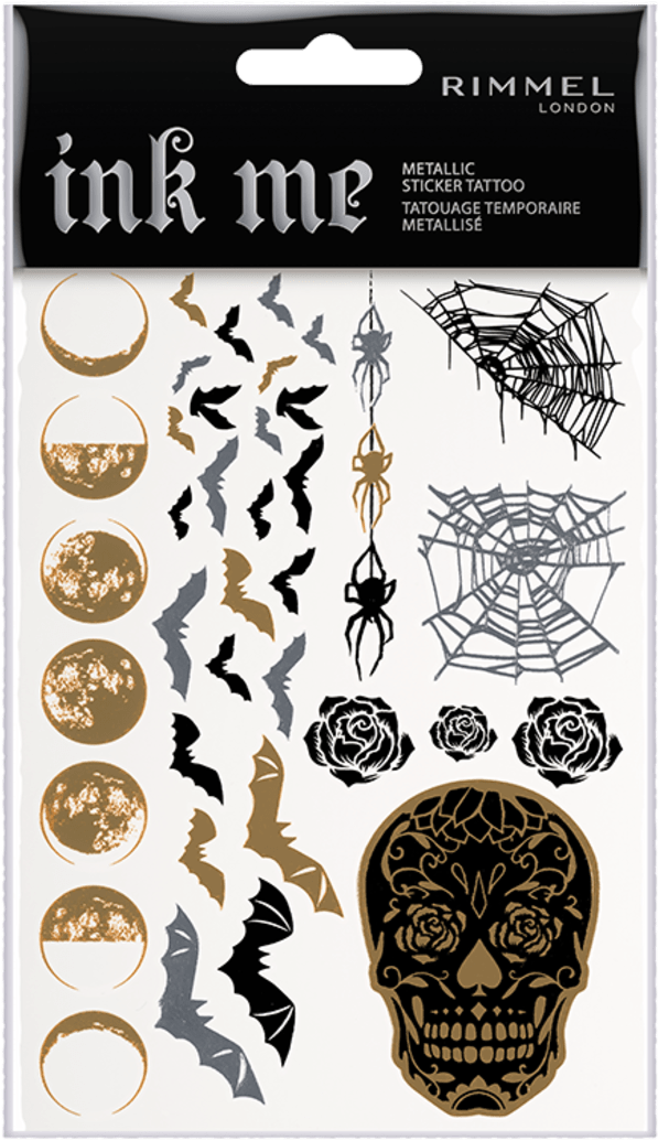 Ink Me Halloween Sticker Tattoos - Rimmel (780x1147), Png Download